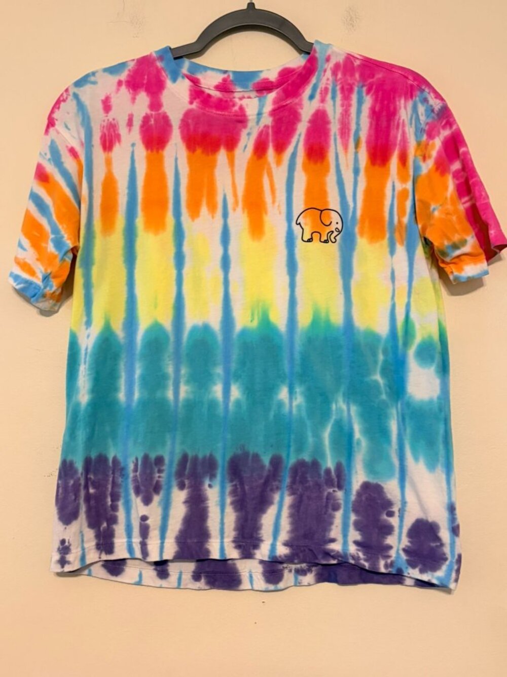 Women's Ivory Ella Tie-Dye Short Sleeve T-Shirt Size XXS Oversized